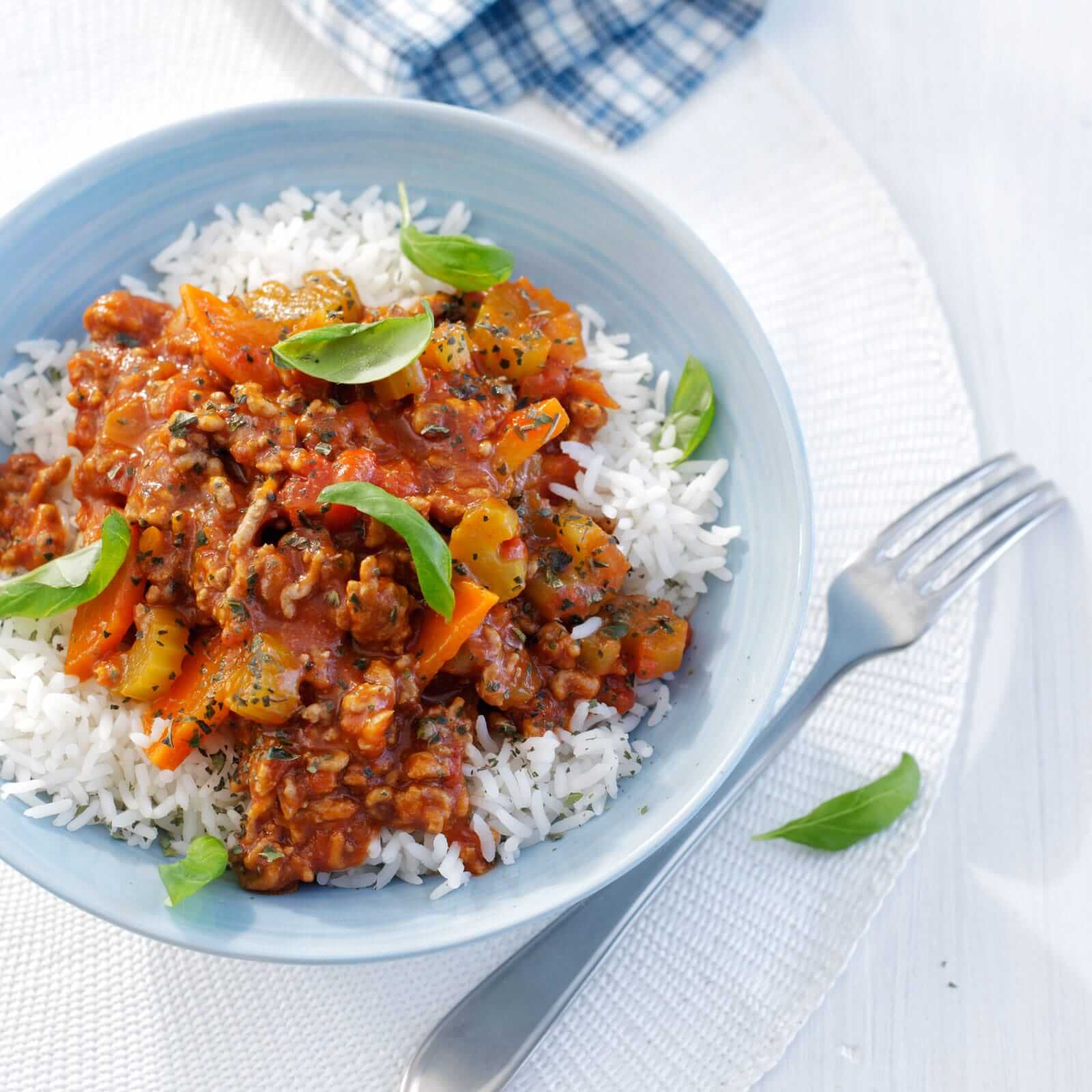 bosto, recept, rijst, bolognese, wortelen