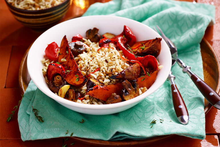 bosto, riz, patate douce, champignons, recette patate douce