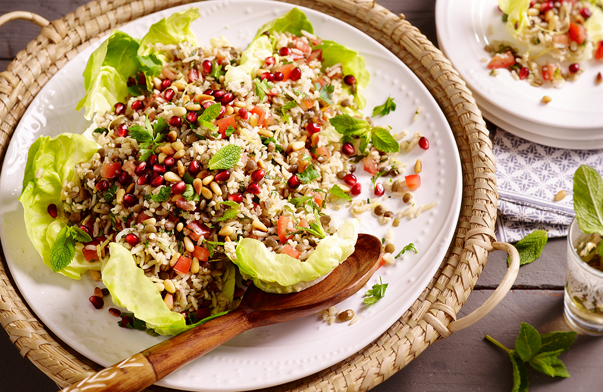 Bosto, Salade de lentilles, riz à la libanaise